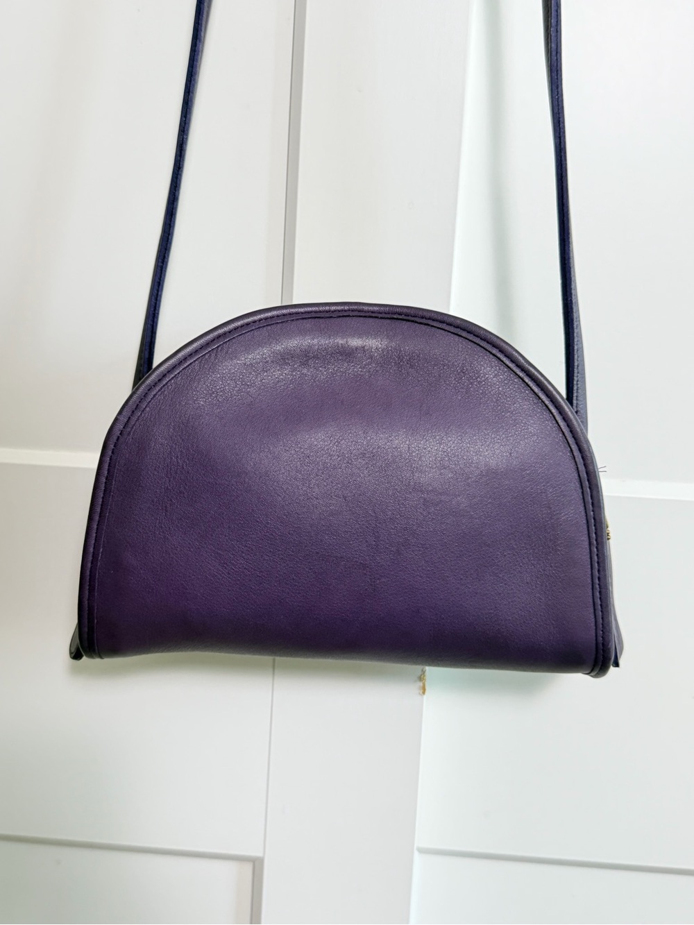 Vintage Coach Kimball Zip 9911 Purple Leather Crossbody USA Rare Color